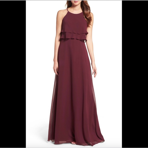 NWT Jenny‎ Yoo Collection Charlie Chiffon Gown